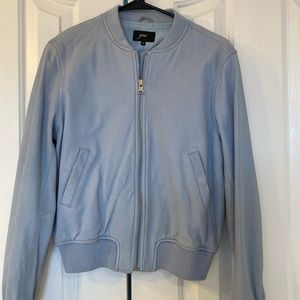 Leather bomber jacket